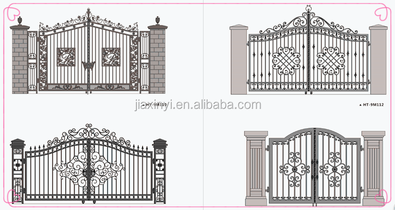 Custom Wrought Iron Entrance Gates/Simple Wrought Iron Gate Designs