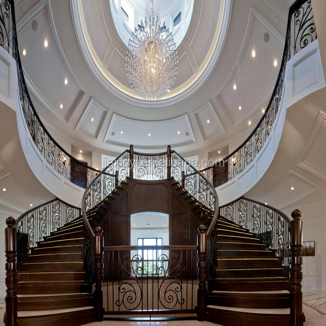 Elegant Decorative Iron Handrail Wrought Iron Stair Railing Design for Indoor