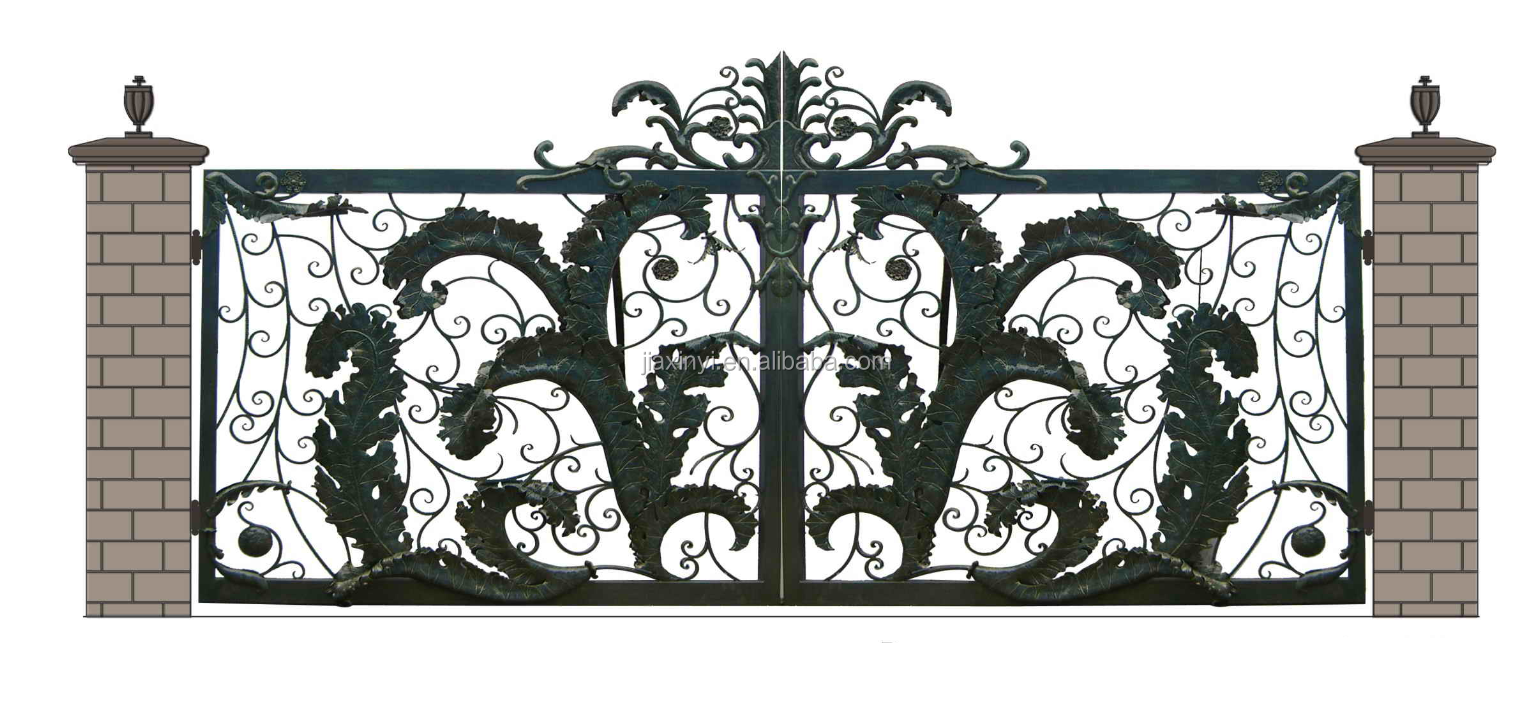 Custom Wrought Iron Entrance Gates/Simple Wrought Iron Gate Designs