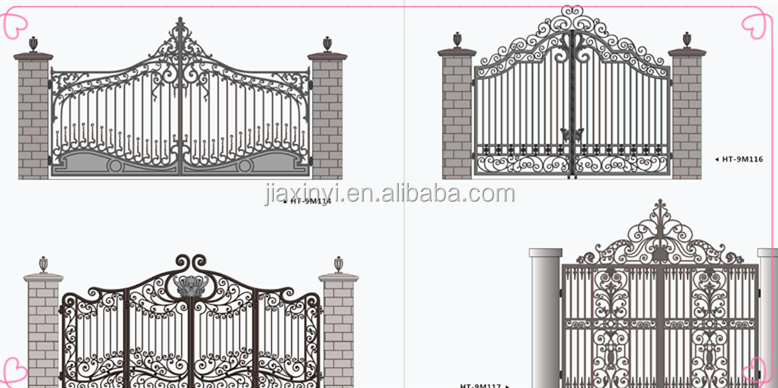 Custom Wrought Iron Entrance Gates/Simple Wrought Iron Gate Designs