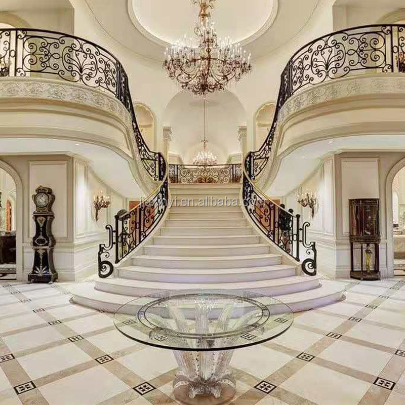 Elegant Decorative Iron Handrail Wrought Iron Stair Railing Design for Indoor