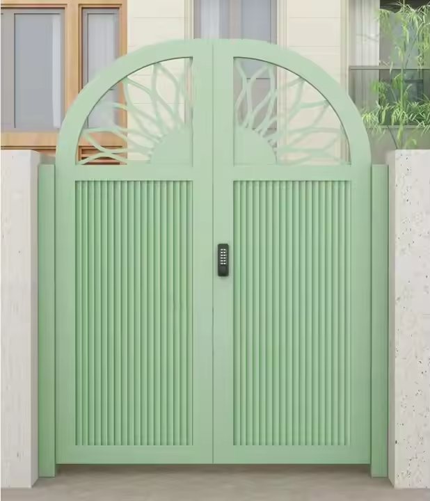 Large Black Glass Pivot Entry Swing Design Economical Interior Windows Grill Wrought Iron Exterior French for Hotels Steel Sale