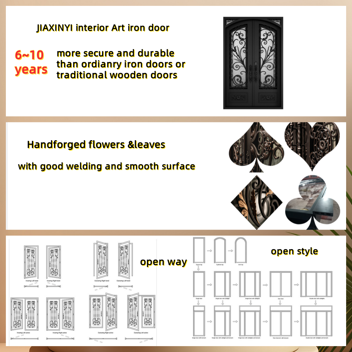 Large Black Glass Pivot Entry Swing Design Economical Interior Windows Grill Wrought Iron Exterior French for Hotels Steel Sale
