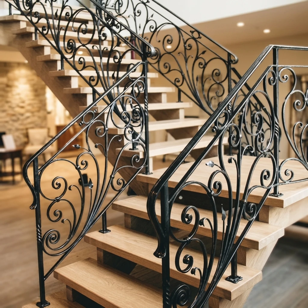 Latest Wrought Iron Stair Railing Modern Designs