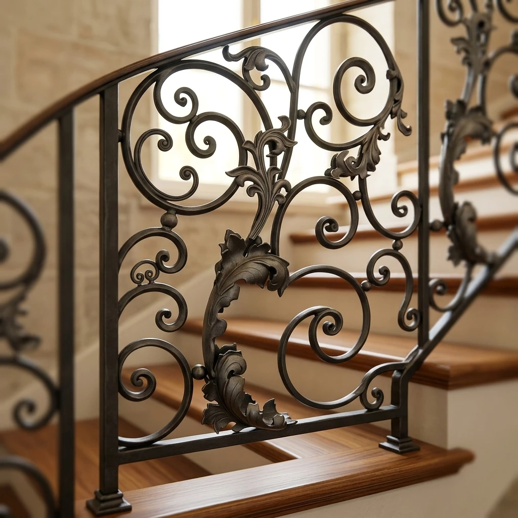 Latest Wrought Iron Stair Railing Modern Designs