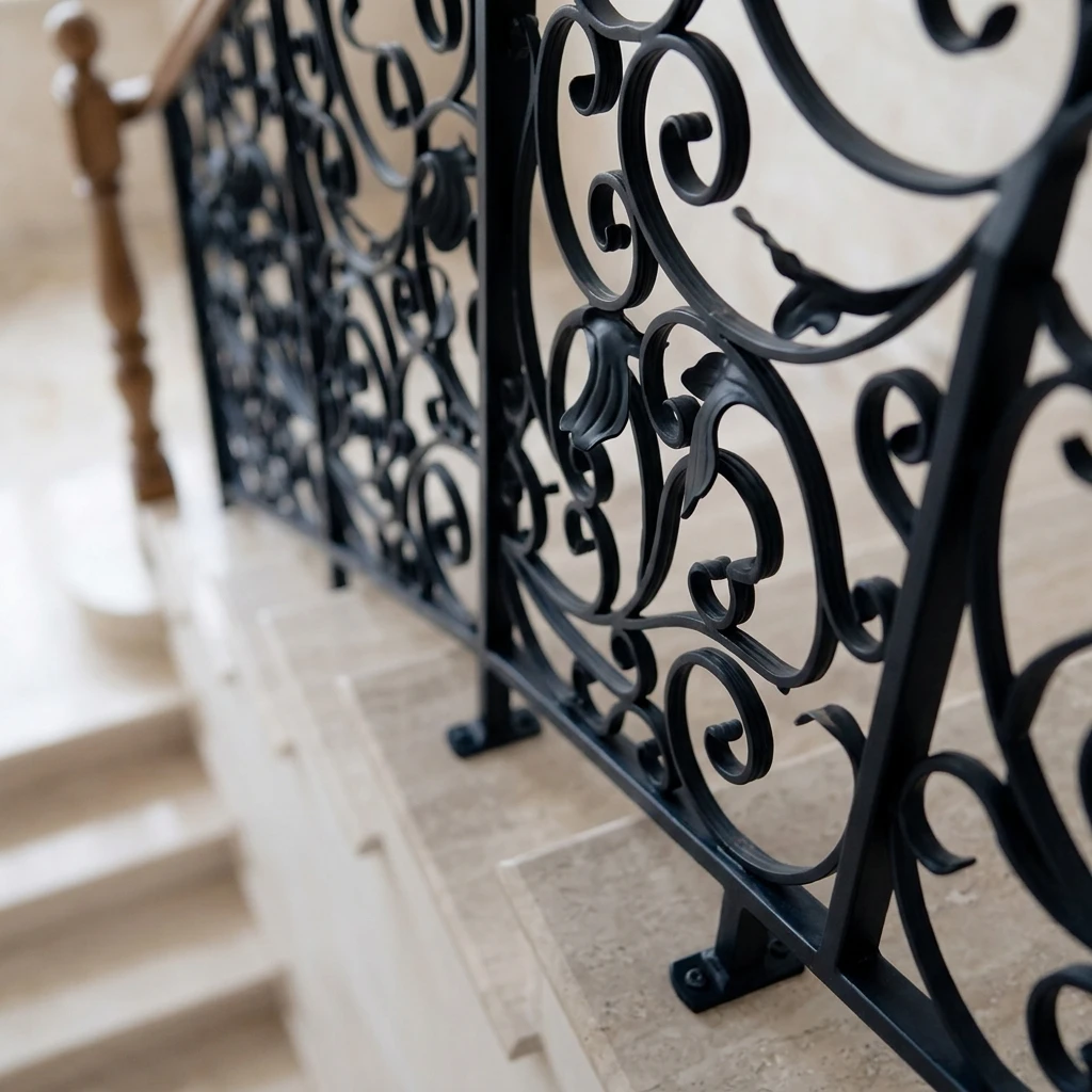 Latest Wrought Iron Stair Railing Modern Designs
